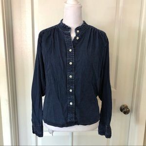 3/$20 Loft denim button up long sleeve blouse